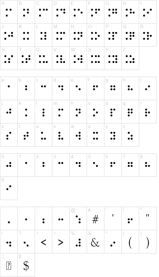 Braille Type font