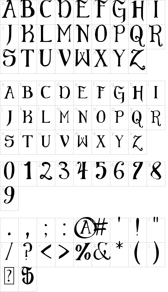 Elementary Gothic font