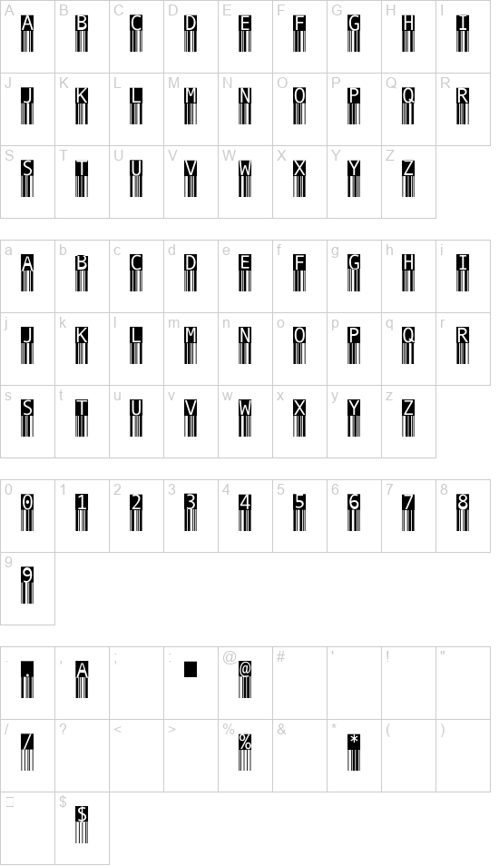 BarMKode-Inverse font