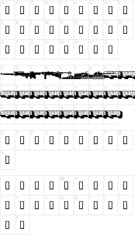 Military Dingbats font