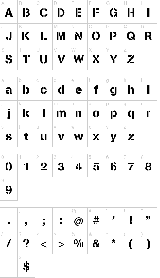 Stencilia font