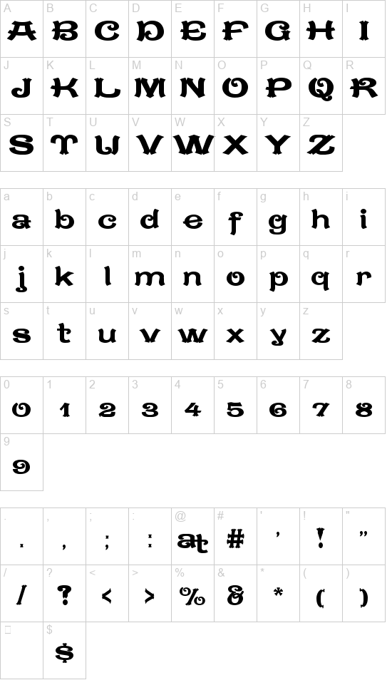 Caractere Doublet font