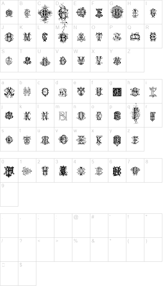 Intellecta Monograms Random Samples Three font