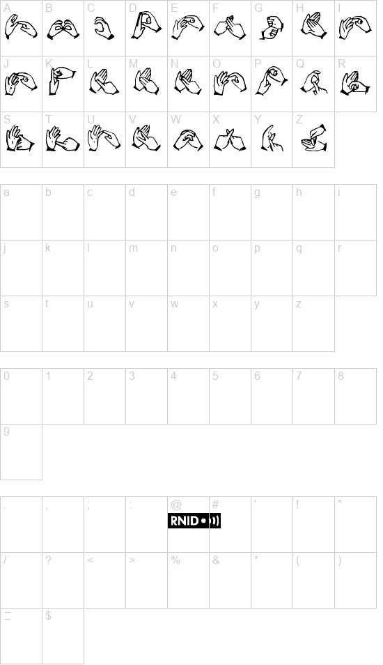 THE HANDS of DEAF font