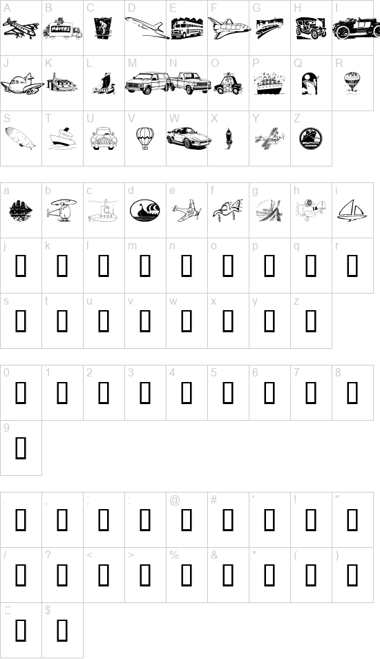 Vehicular font