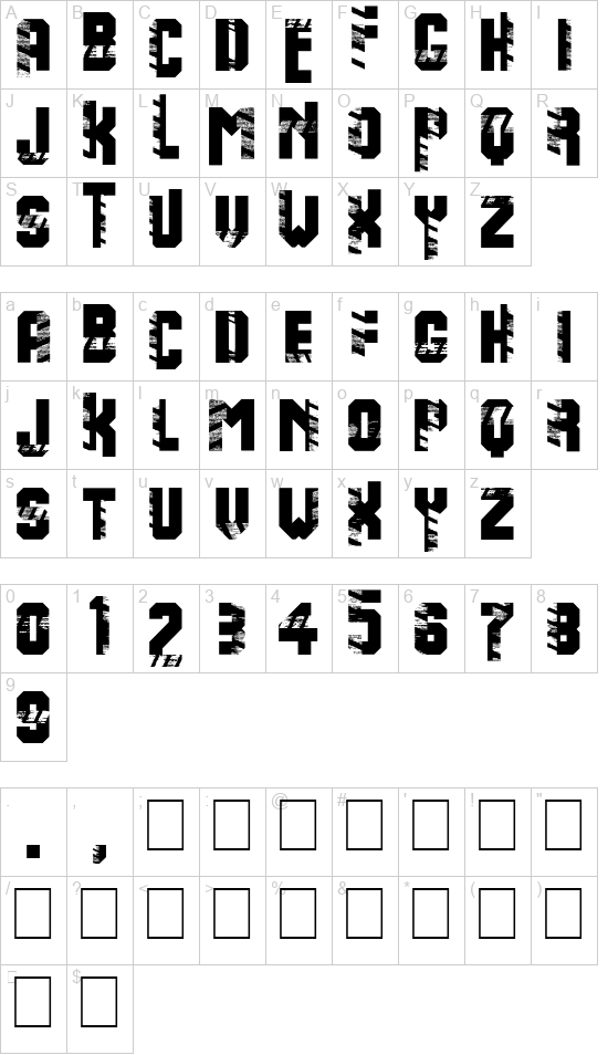 Warning font
