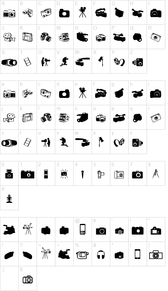 Kamera Dings font