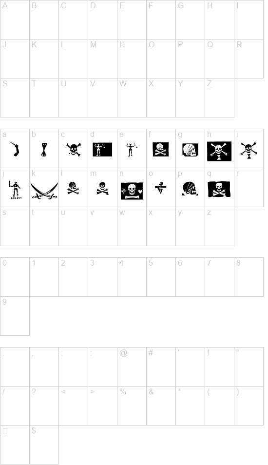 Pirates PW font