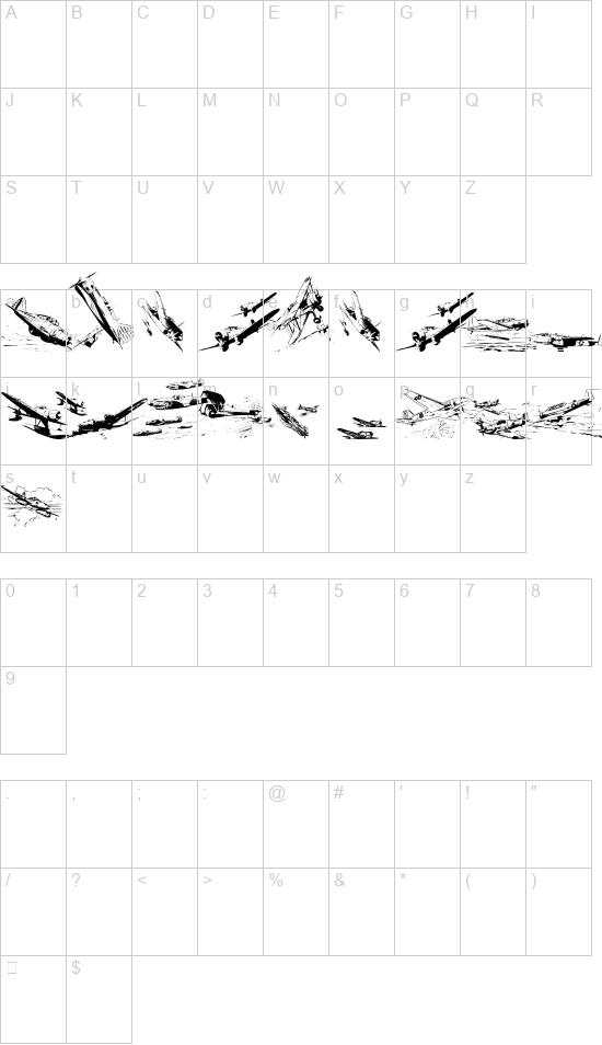 War II Wairplanes font