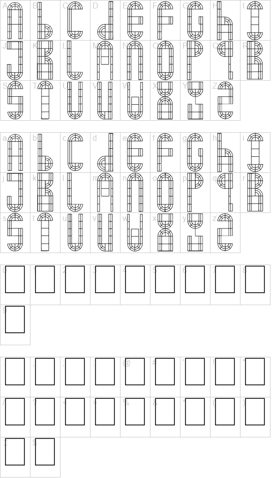 Sanders Arch Window font