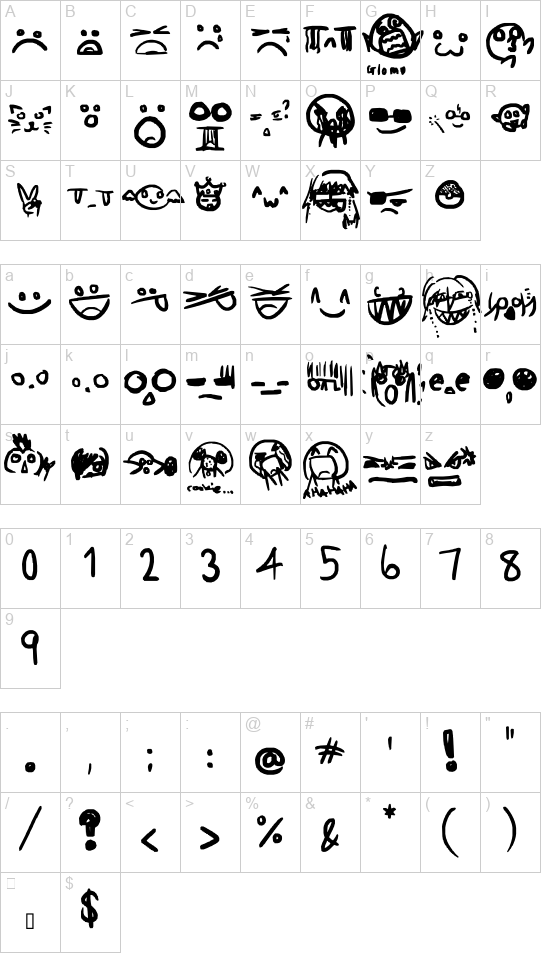 Emoticon Code font