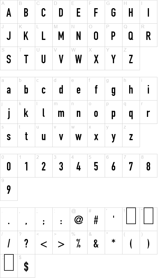 US Din Condesed font