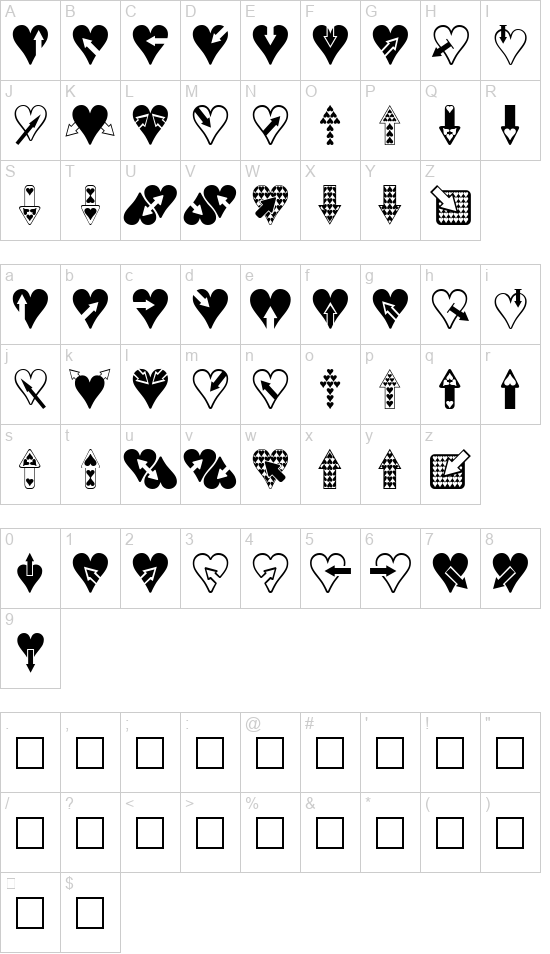 Hearts n Arrows font