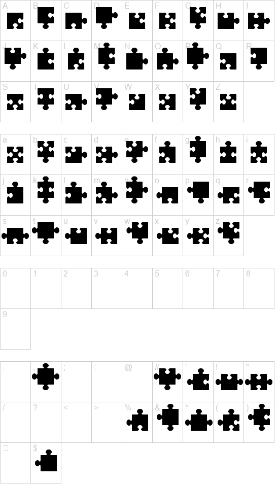 Jigsaw Pieces TFB font