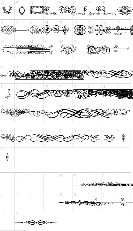 Ornaments Labels and Frames font