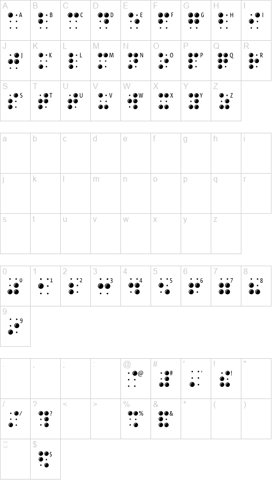 Braille Latin font