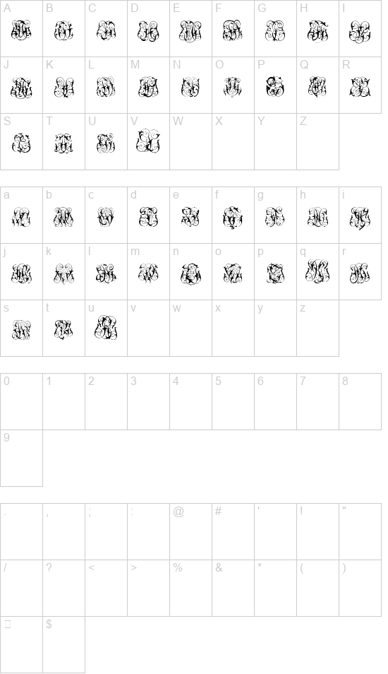 Hard to Read Monograms font