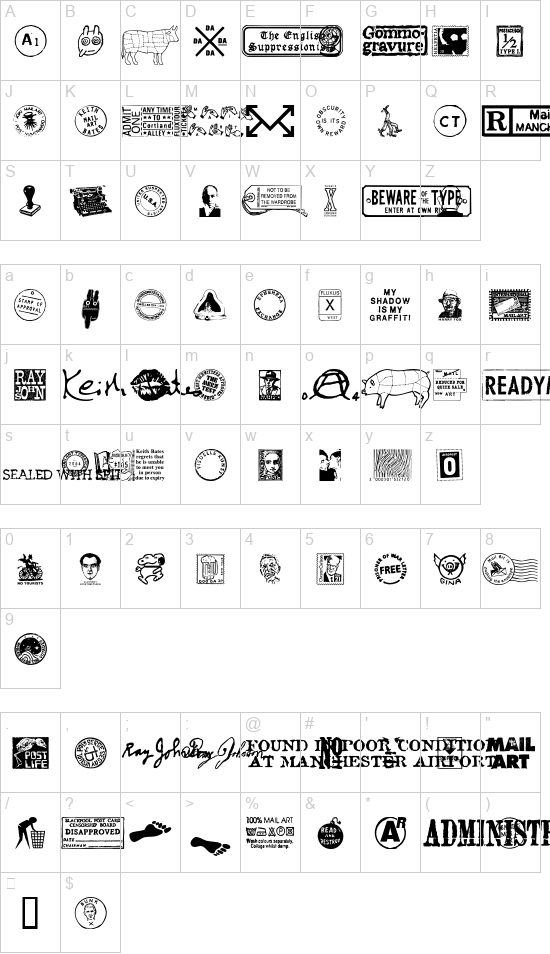Mailart Graphics font