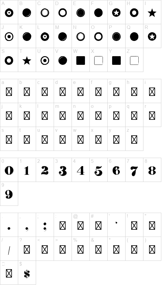 Dauber Hand Numerals font