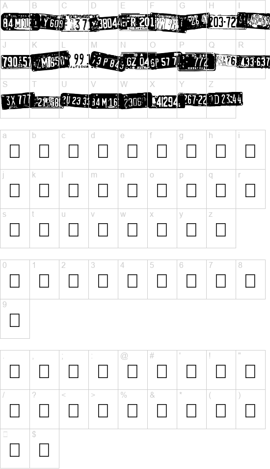 Californian cars font