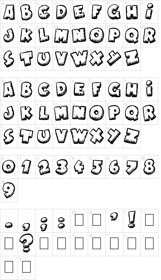 Naughty cartoons font