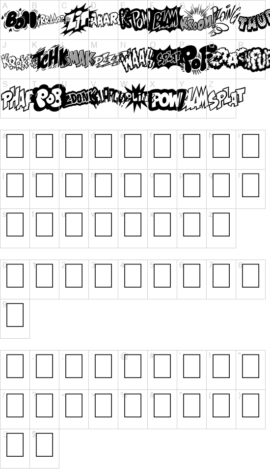 Onomatobom font