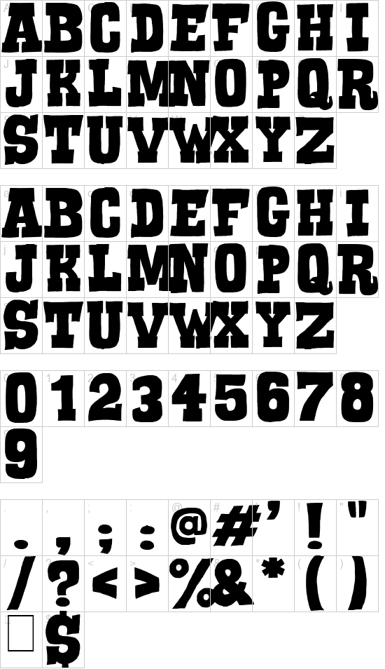 Serif of nottingham font