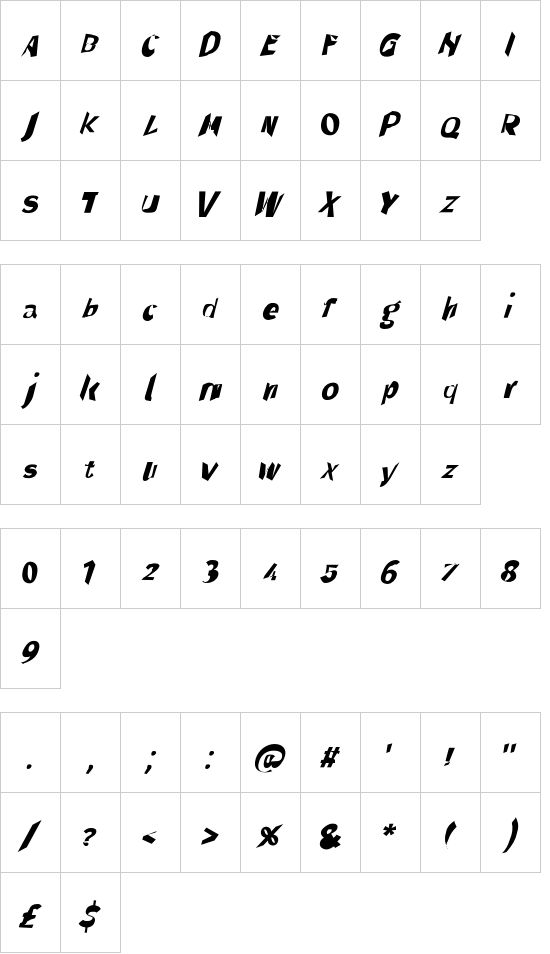 Through the black font