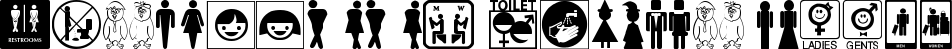 Restroom Signs TFB font