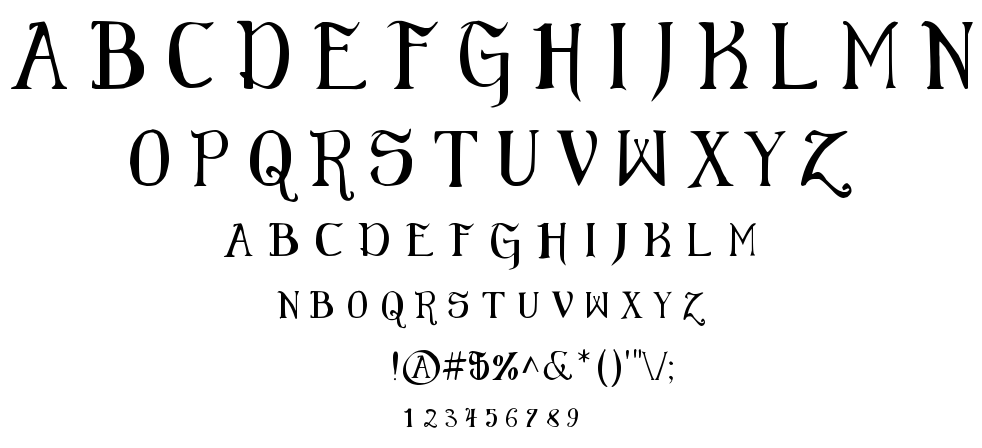Elementary Gothic font