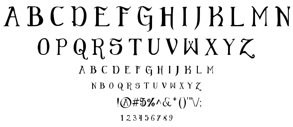 Elementary Gothic Scaled font