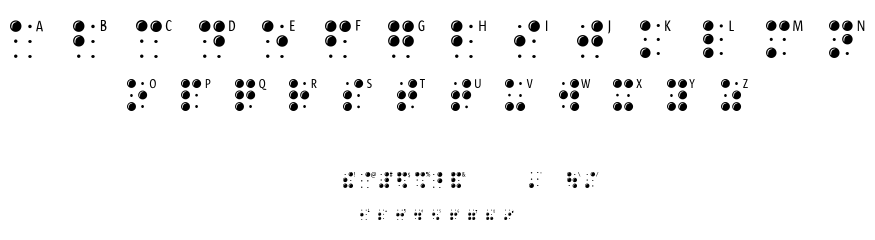 Braille Latin font