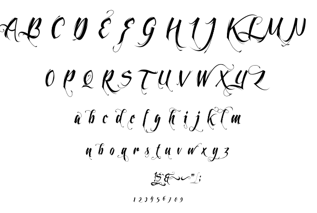 Feathergraphy font