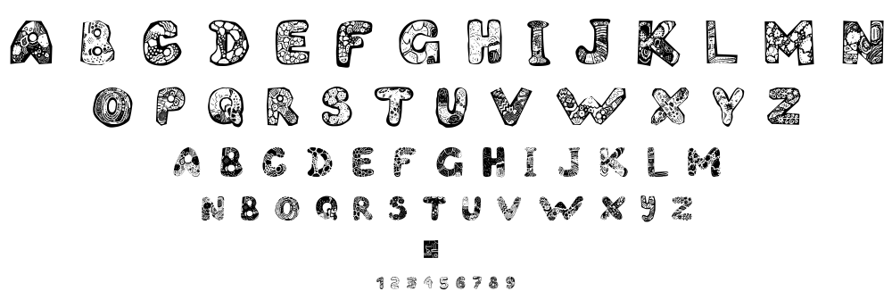 Filled ABC font