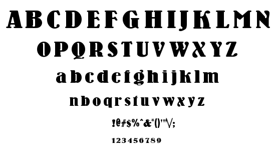 Wooden Nickel Black font