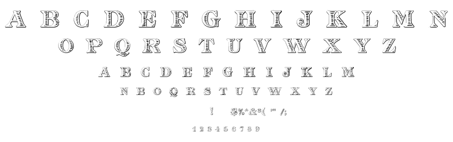 Eingraviert Beveled font