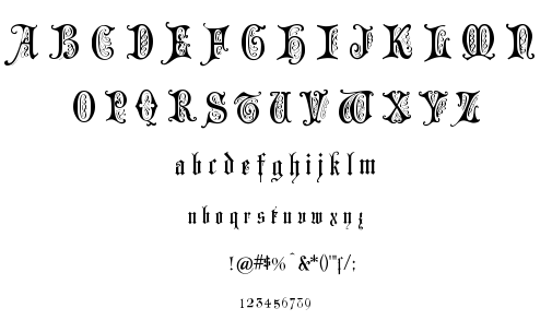 Grusskarten Gotisch font