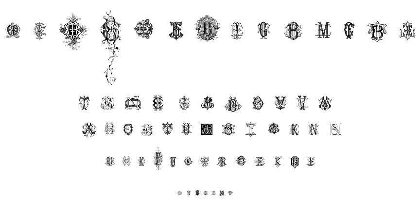 Intellecta Monograms Random Samples Three font