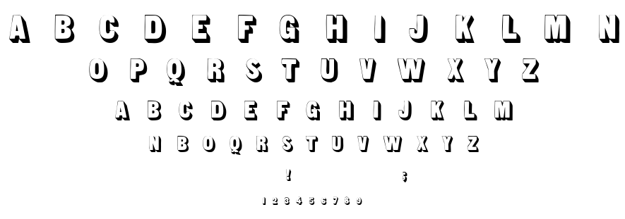 Sans Serif Shaded font