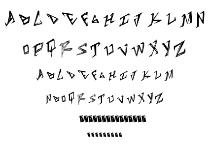 Table Shank font
