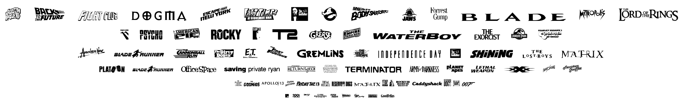 Movie Gallery font