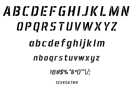 Aero Matics Stencil font