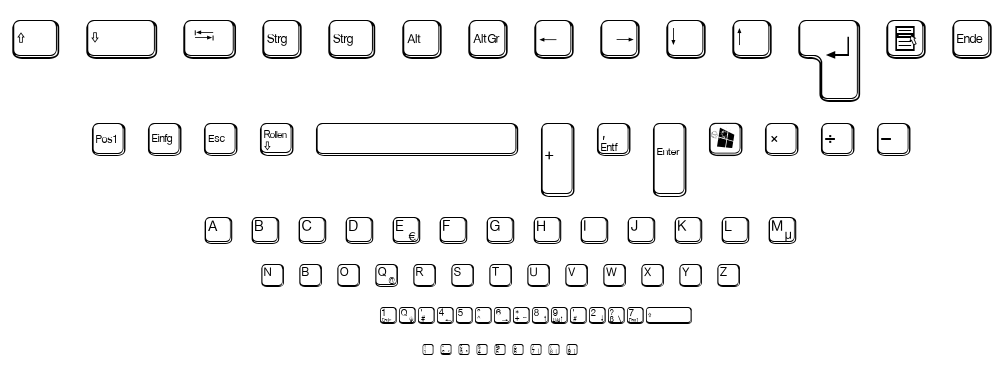 Aa Qwertz-Tasten font