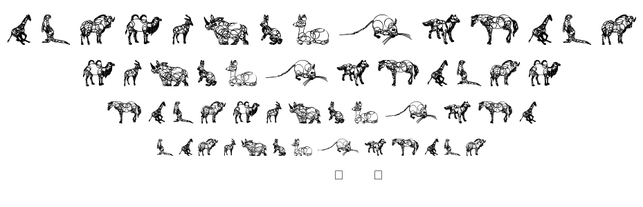 animal line font