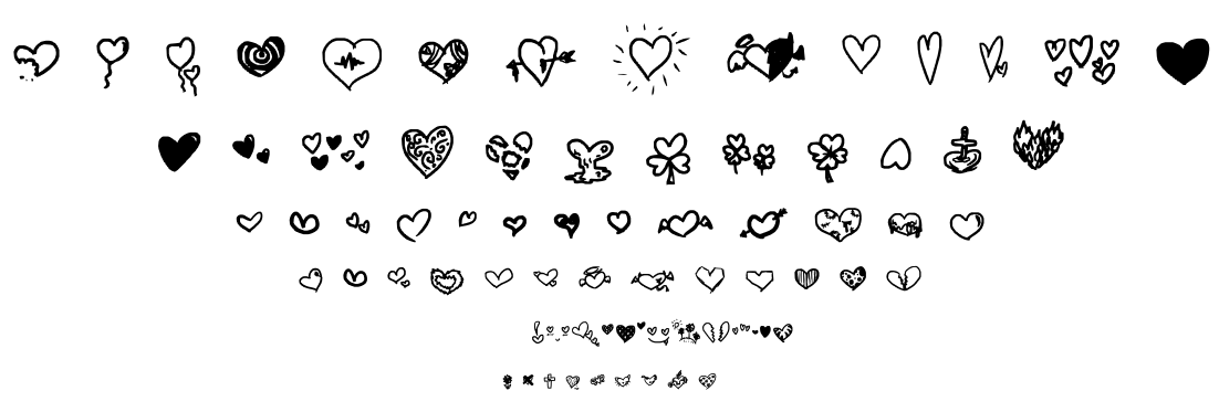 All Hearts font