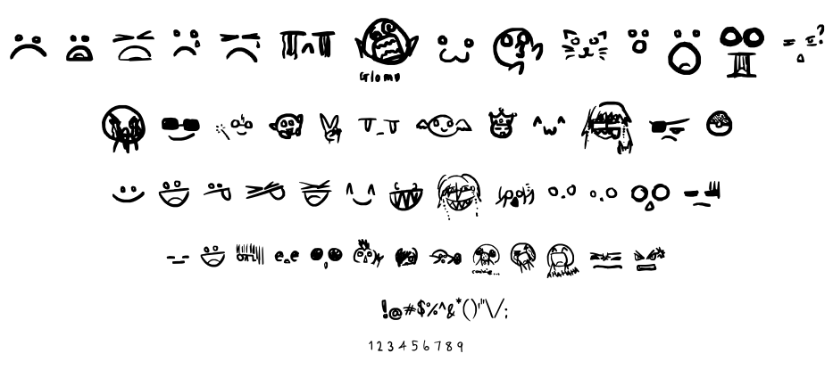 Emoticon Code font
