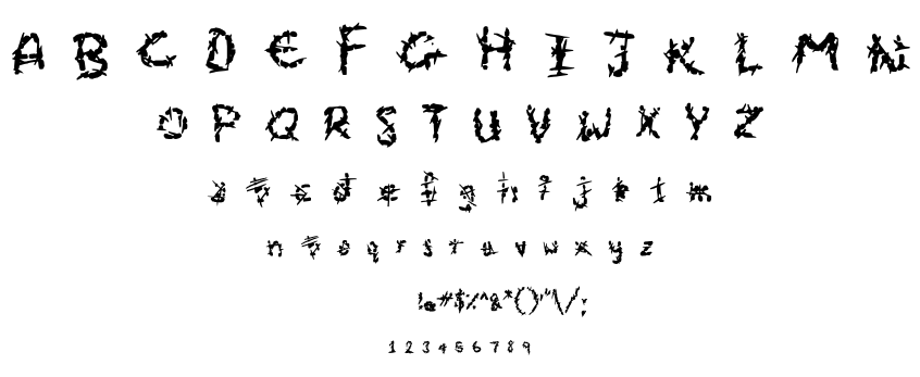 Eroded Strikethrough font