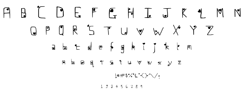 Hearts with Everything font