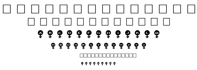 alphashapes female font