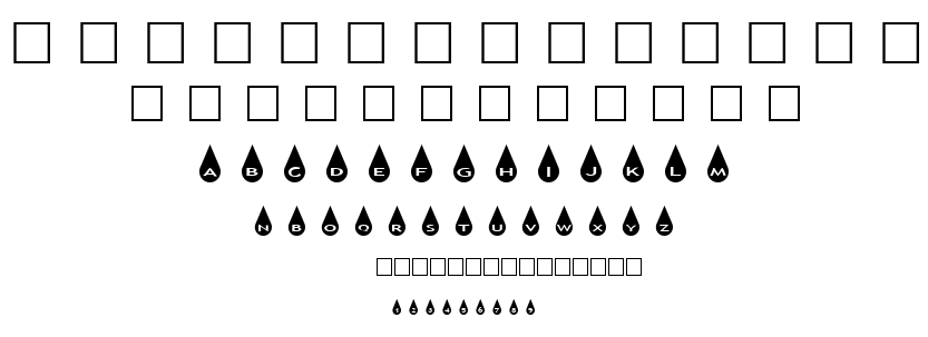 alphashapes raindrops font